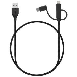 کابل تبدیل USB به لایتنینگ/ USB-C/ microUSB راو پاور مدل RP-CB021 طول 0.9 متر