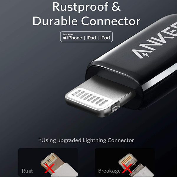 کابل تبدیل USB-C به Lightning انکر مدل A8842 Powerline plus III