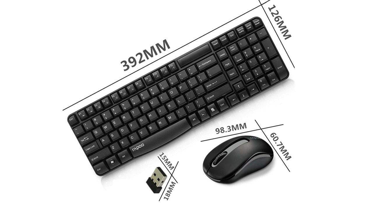 کیبورد و ماوس بی سیم رپو مدل X1800S- BLACK