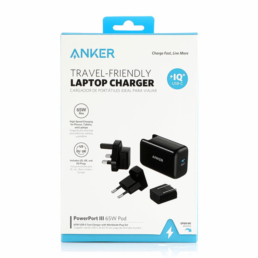 شارژر دیواری انکر مدل POWERPORT III 65W A2712H11